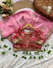 Load image into Gallery viewer, Groovy Party Wear Soft Satin Silk Embroidery n Sequence Work Fancy Designer Saree With Stitched Blouse Piece
