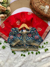 Load image into Gallery viewer, Groovy Party Wear Soft Satin Silk Embroidery n Sequence Work Fancy Designer Saree With Stitched Blouse Piece
