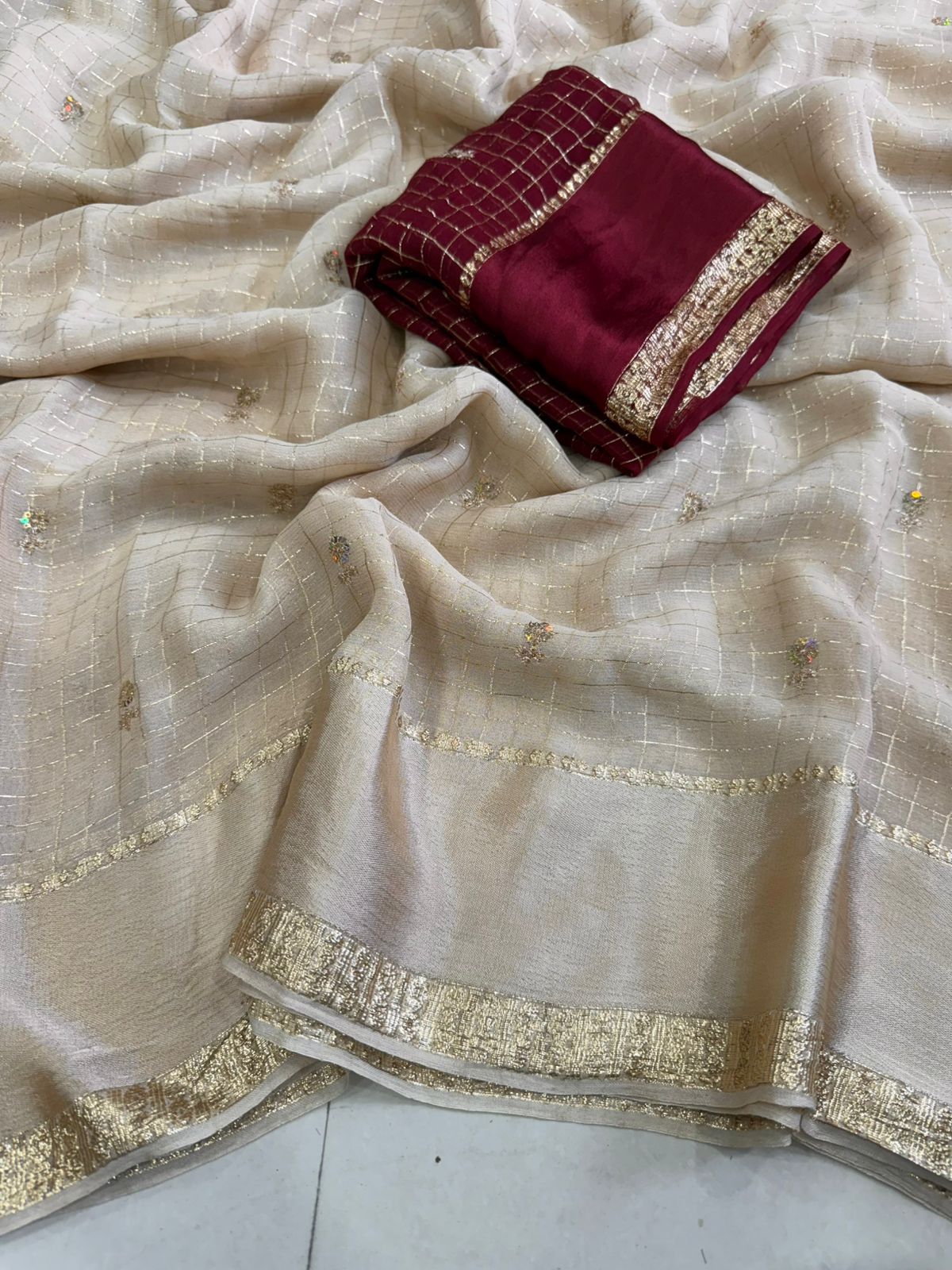 Regal Wedding Wear Viscose Georgette Sequence Work Fancy Designer Saree With Blissful Blouse Piece