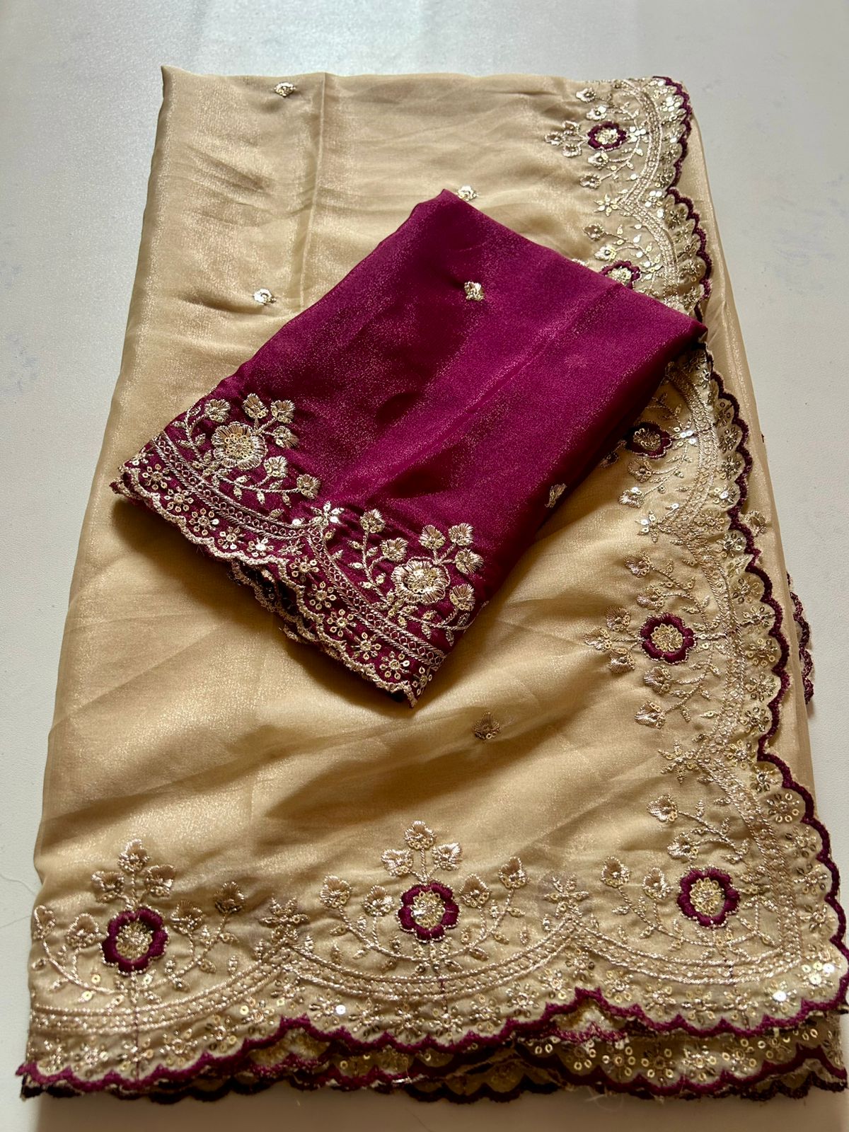 Demanding Festive Wear Soft Silk Sequence n Cut Work Border Fancy Designer Saree With Contrast Blouse Piece