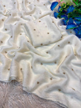 Load image into Gallery viewer, Glossy Festive Wear Crush Silk Butti n Handwork Fancy Designer Saree With Blouse Piece
