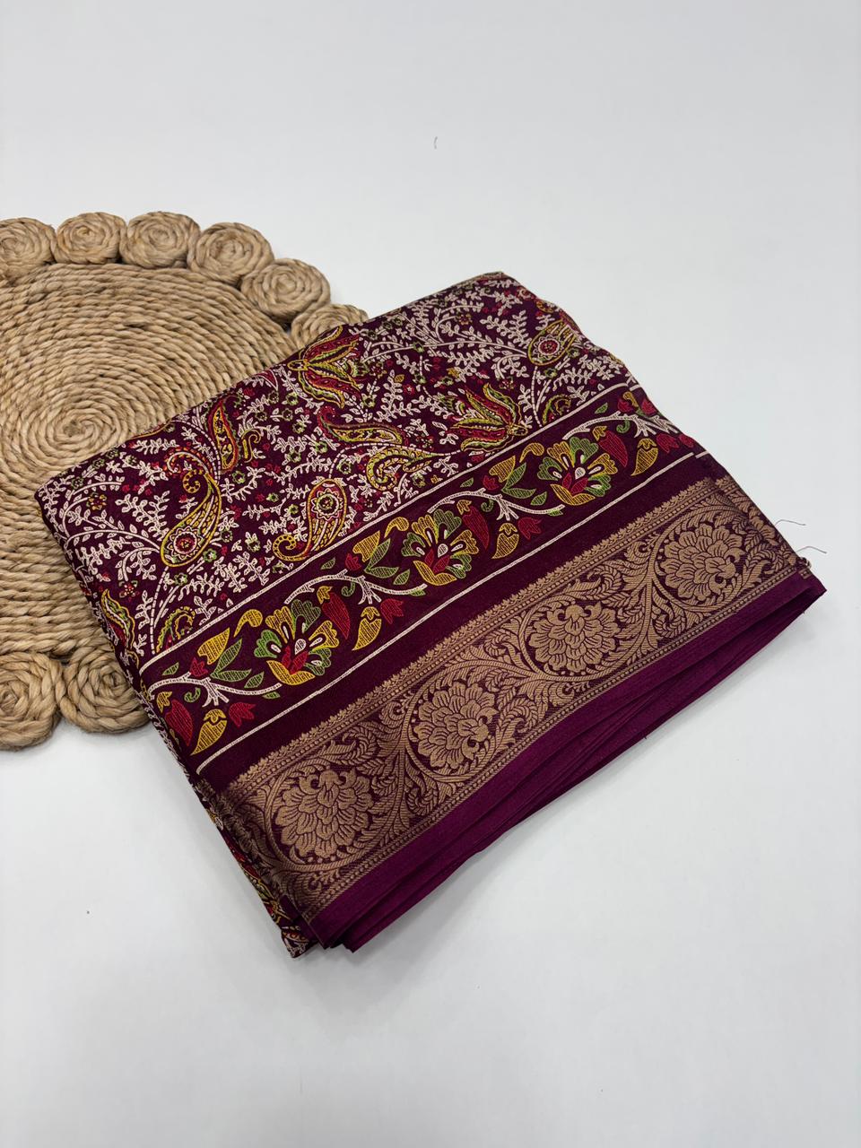 Delightful Function Wear Pure Soft Silk Jacquard Border Print Fancy Designer Saree With Blouse Piece
