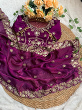 Load image into Gallery viewer, Splendorous Wedding  Wear Silk Heavy Embroidery n Sequence Work Fancy Designer Saree With Stitched Blouse
