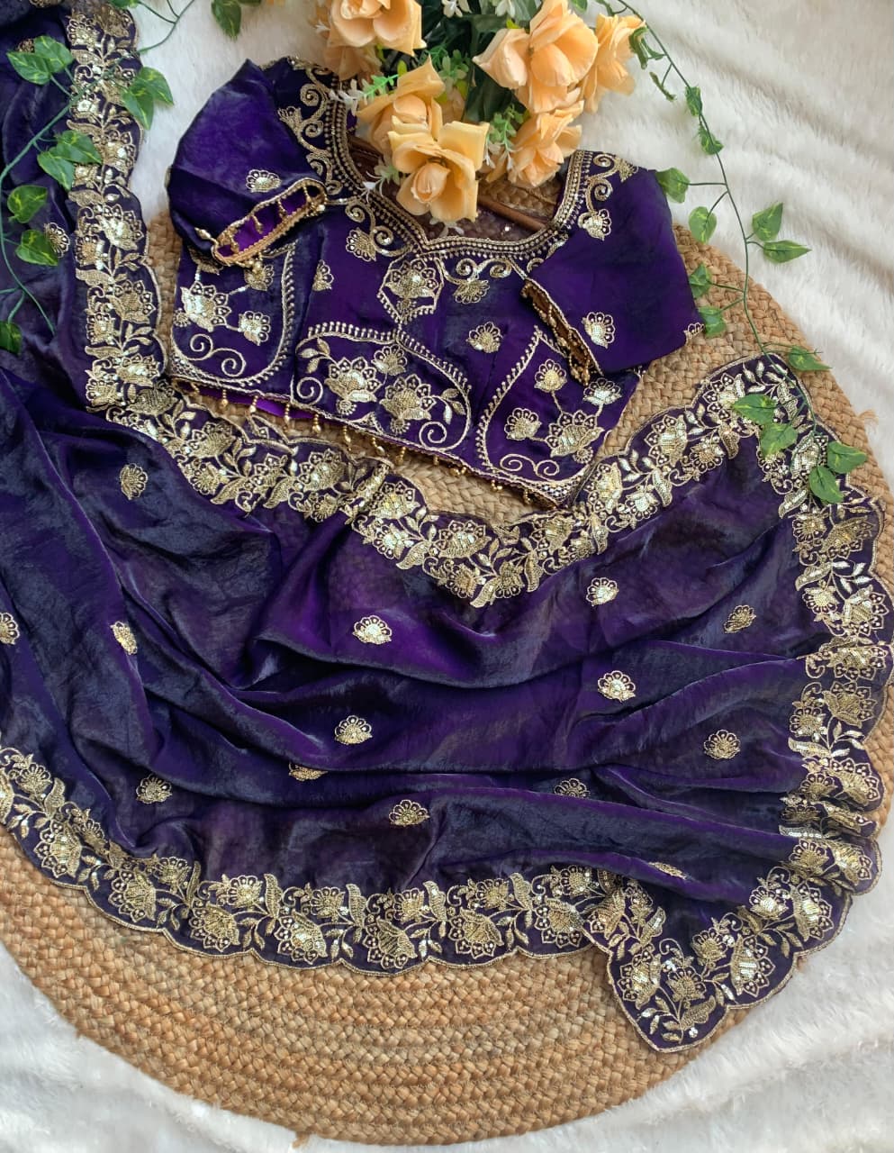 Splendorous Wedding  Wear Silk Heavy Embroidery n Sequence Work Fancy Designer Saree With Stitched Blouse