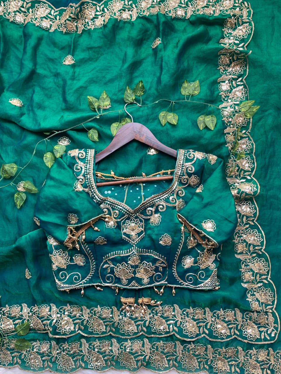 Splendorous Wedding  Wear Silk Heavy Embroidery n Sequence Work Fancy Designer Saree With Stitched Blouse