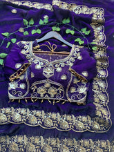 Load image into Gallery viewer, Splendorous Wedding  Wear Silk Heavy Embroidery n Sequence Work Fancy Designer Saree With Stitched Blouse
