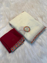 Load image into Gallery viewer, Regal Function Wear Georgette Embroidery Work Designer Saree With Contrast Blouse Piece
