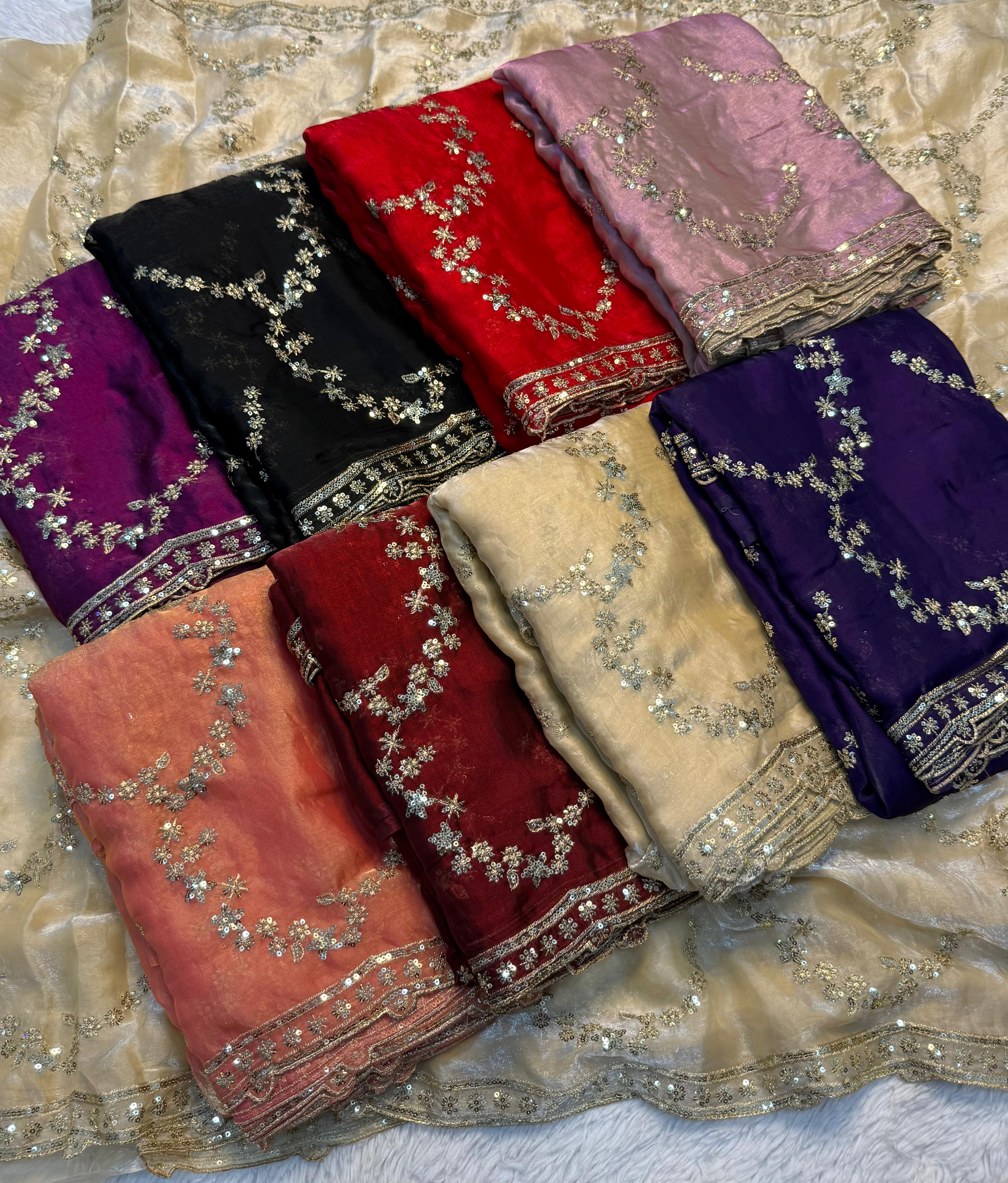Blooming Function Wear Silk Handwork Fancy Designer Saree With Elegant Blouse Piece