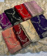 Load image into Gallery viewer, Blooming Function Wear Silk Handwork Fancy Designer Saree With Elegant Blouse Piece
