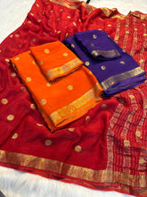 Load image into Gallery viewer, Incredible Festive Wear Pure Viscose Silk Jacquard Border Saree With Matching Blouse Piece
