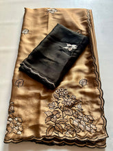 Load image into Gallery viewer, Whimsical Wedding Wear Rangoli Silk Embroidery n Cut Work Border Fancy Saree With Contrast Blouse Piece
