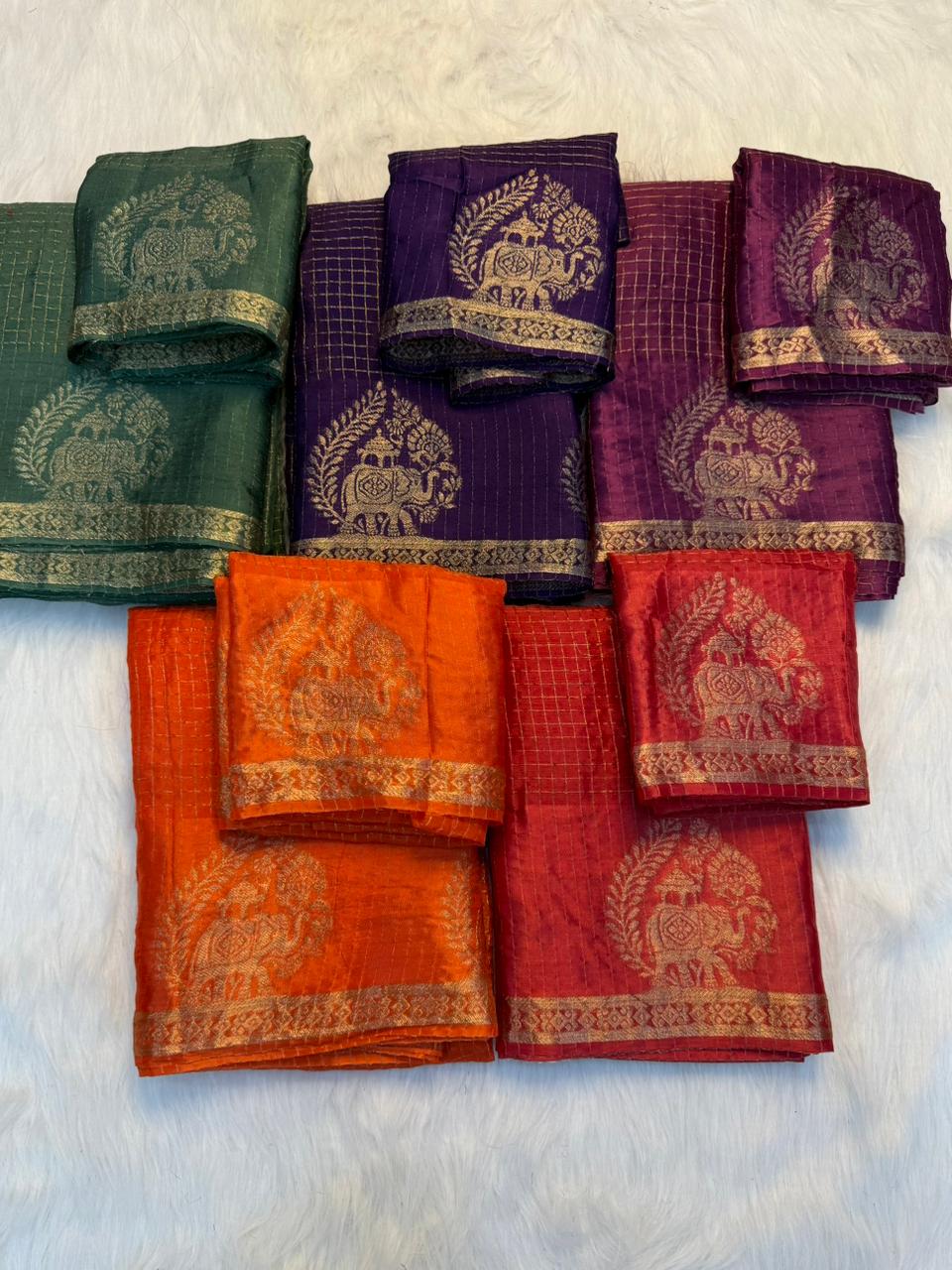 Traditional Function Wear Viscose Tissue Silk Zari Weaving Work Fancy Designer Saree With Matching Blouse