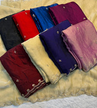 Load image into Gallery viewer, Redolent  Festive Wear Silk Handwork Bids n Sequence Work Designer Saree With Blouse Piece
