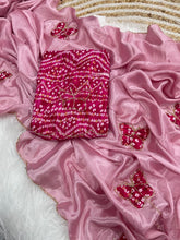 Load image into Gallery viewer, Desiring Function Wear Chinnon Silk Handwork Border Designer Saree With Blouse Piece
