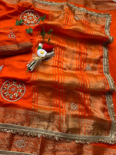 Load image into Gallery viewer, Incomparable Wedding  Wear Satin Silk Handwork n Jacquard Weaving Border Saree With Blouse Piece
