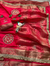 Load image into Gallery viewer, Incomparable Wedding  Wear Satin Silk Handwork n Jacquard Weaving Border Saree With Blouse Piece

