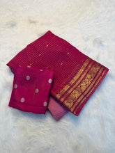 Load image into Gallery viewer, Divine Function Wear Pure Viscose Georgette Jacquard Work n Rich Pallu Fancy Saree With Blouse Piece
