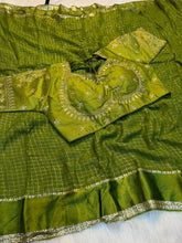 Load image into Gallery viewer, Excellent Party Wear Viscose Georgette Embroidery Work Stitched Blouse With Saree
