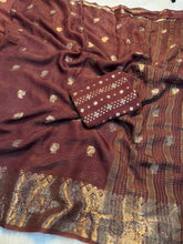 Load image into Gallery viewer, Opulent Festive Wear Viscose Jacquard Weaving Work Fancy Designer Saree With Blouse Piece
