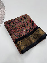 Load image into Gallery viewer, Delightful Festive Wear Pure Soft Silk Jacquard Border Mirror Work Fancy Designer Saree With Blouse Piece
