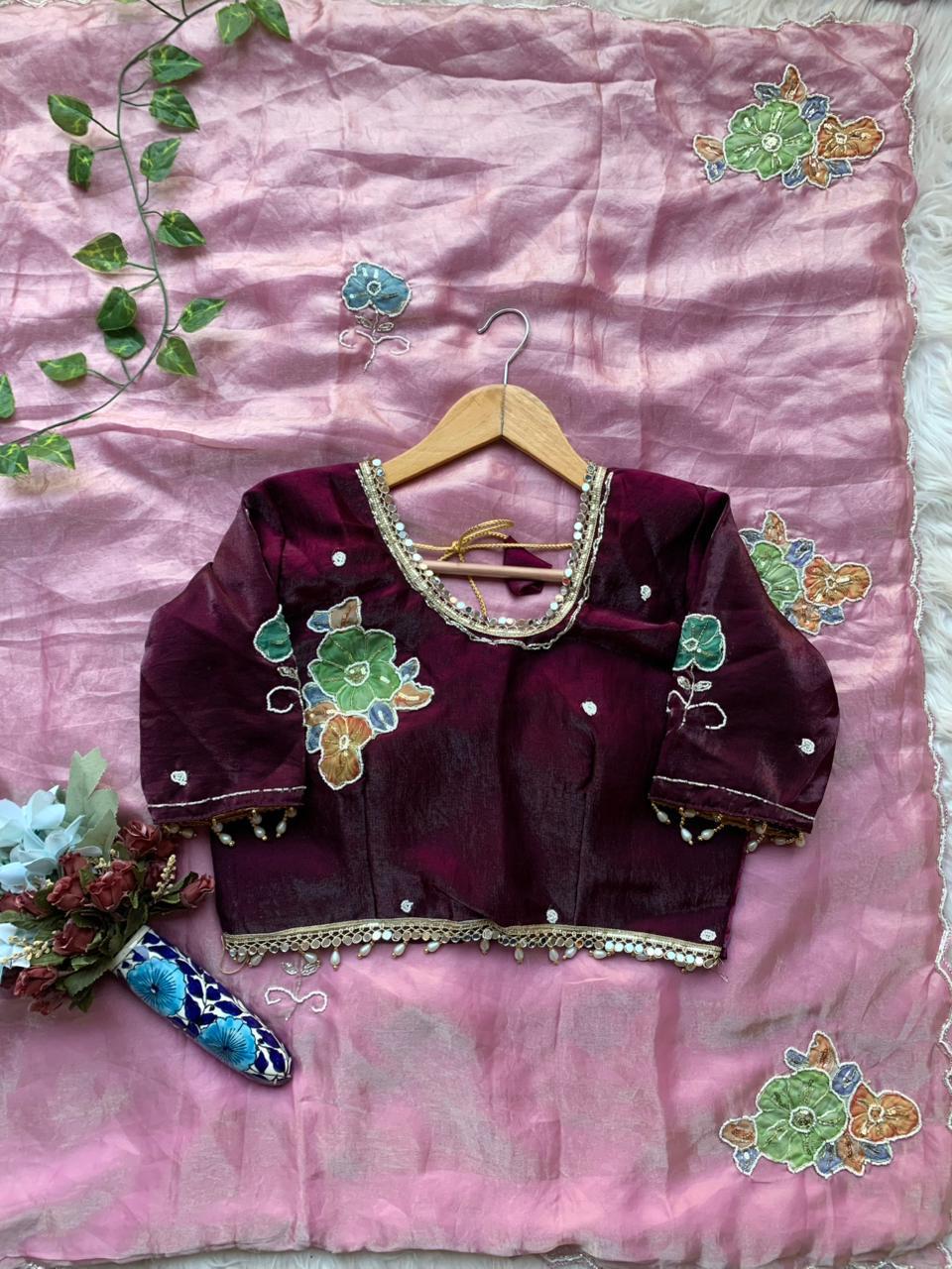 Gratifying Function Wear Silk Sequence Work n Flower Butti Arco Border Desginer Saree For Ocassion