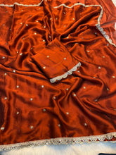 Load image into Gallery viewer, Effervescent Party Wear Pure Soft Rangoli Silk Sequence Work Border Fancy Designer Saree
