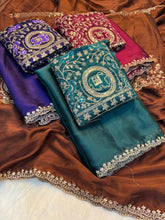 Load image into Gallery viewer, Breathtaking Wedding Wear Pure Soft Rangoli Silk Embroidery Work Saree With Elegant Blouse Piece
