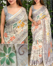 Load image into Gallery viewer, Blossom Festive Wear Cotton Thread n Mirror Work Fancy Designer Saree With Unstitched Blouse
