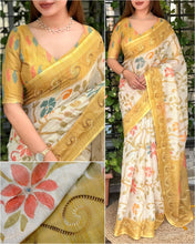 Load image into Gallery viewer, Blossom Festive Wear Cotton Thread n Mirror Work Fancy Designer Saree With Unstitched Blouse
