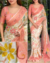 Load image into Gallery viewer, Blossom Festive Wear Cotton Thread n Mirror Work Fancy Designer Saree With Unstitched Blouse
