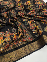 Load image into Gallery viewer, Artisanal Festive Wear Pure Silk Ajrak Printed Rich Pallu n Mirror Work Fancy Designer Saree With Blouse Piece
