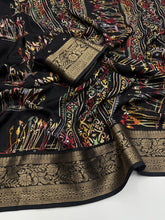 Load image into Gallery viewer, Splendorous Function Wear Pure Silk Printed Rich Pallu n Mirror Work Designer Saree For Women
