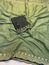 Load image into Gallery viewer, Exquisite Wedding Wear Pure Soft Georgette Silk Embroidery n Cut Work Designer Saree For Women
