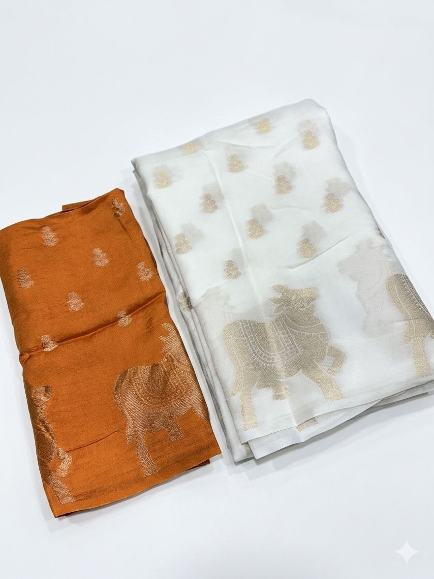 Exquisite Festive Wear Viscose Silk Zari Work Fancy Designer Saree With Contrast Blouse Piece