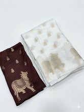 Load image into Gallery viewer, Exquisite Festive Wear Viscose Silk Zari Work Fancy Designer Saree With Contrast Blouse Piece
