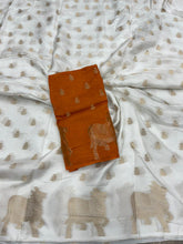 Load image into Gallery viewer, Exquisite Festive Wear Viscose Silk Zari Work Fancy Designer Saree With Contrast Blouse Piece
