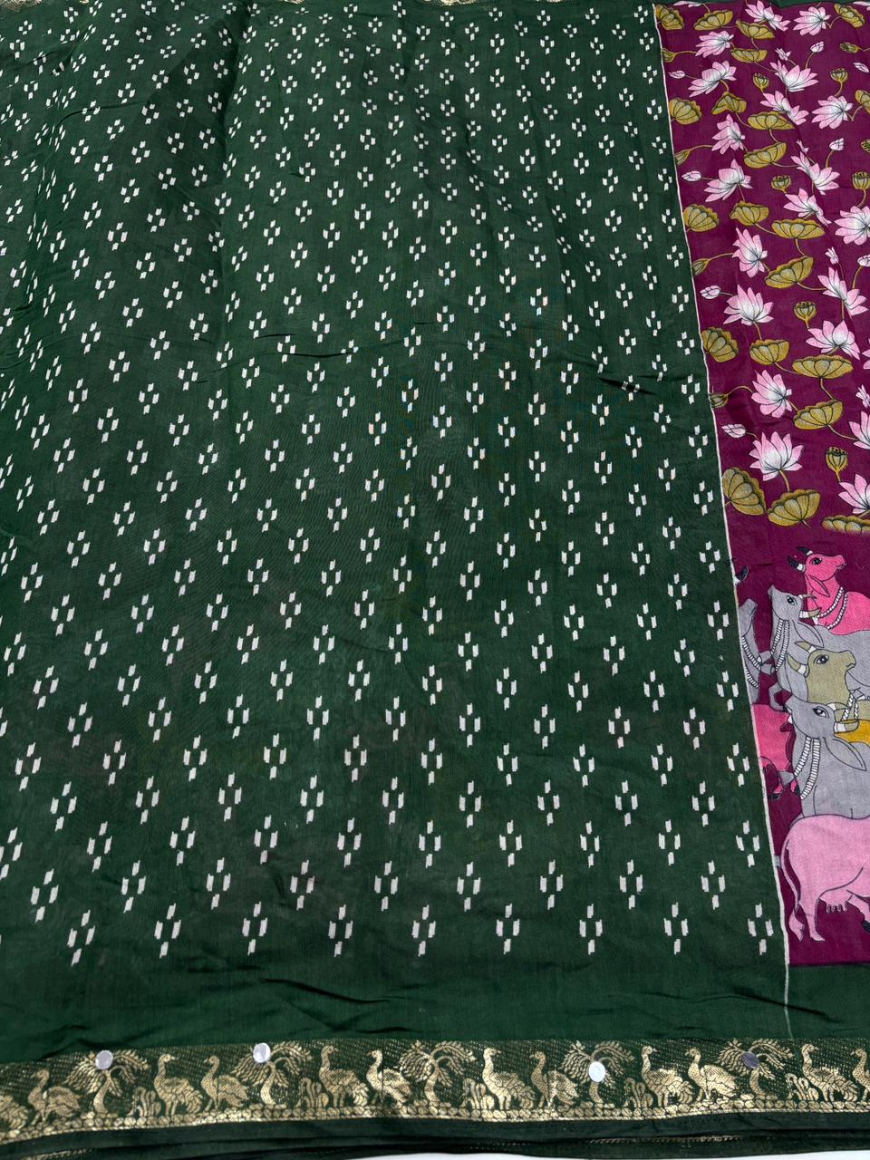 Incomparable Party Wear Pure Mangalkari Viscose Silk Jacquard Border Original Mirror Work Fancy Saree With Blouse