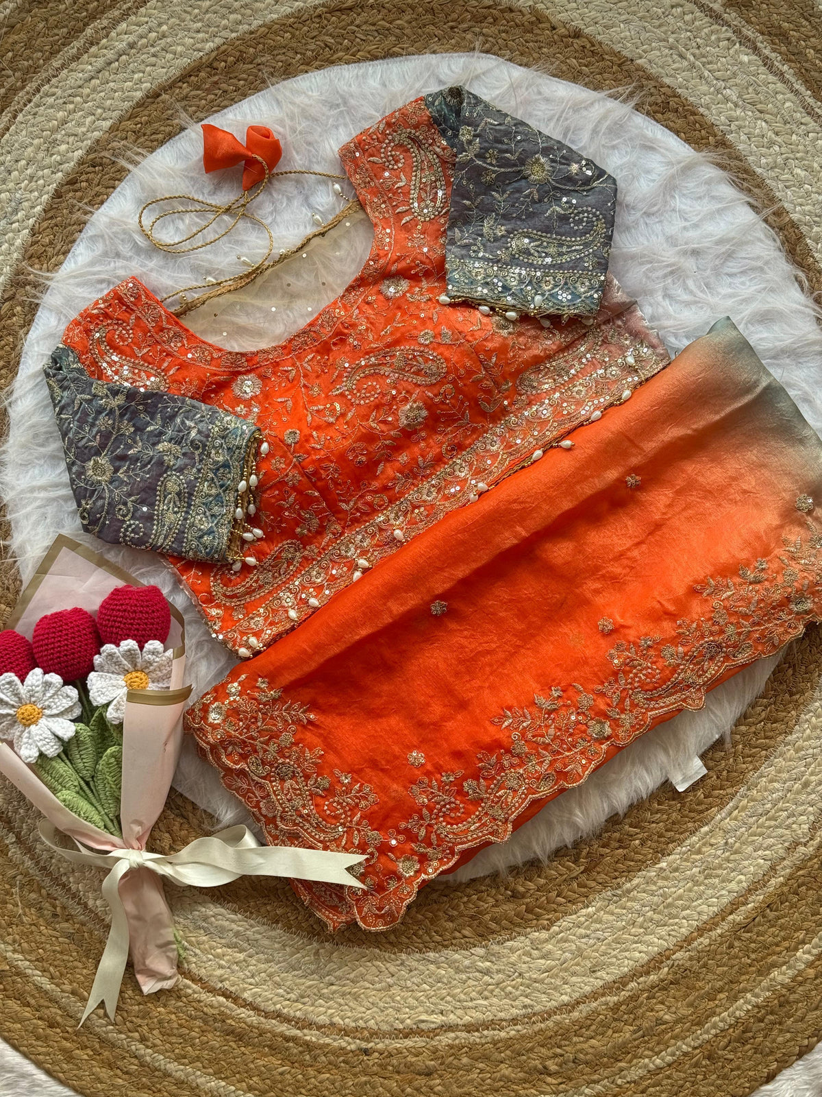 Exuberant Function Wear Soft Silk Heavy Embroidery n Aarco Work Designer Saree With Stitched Blouse