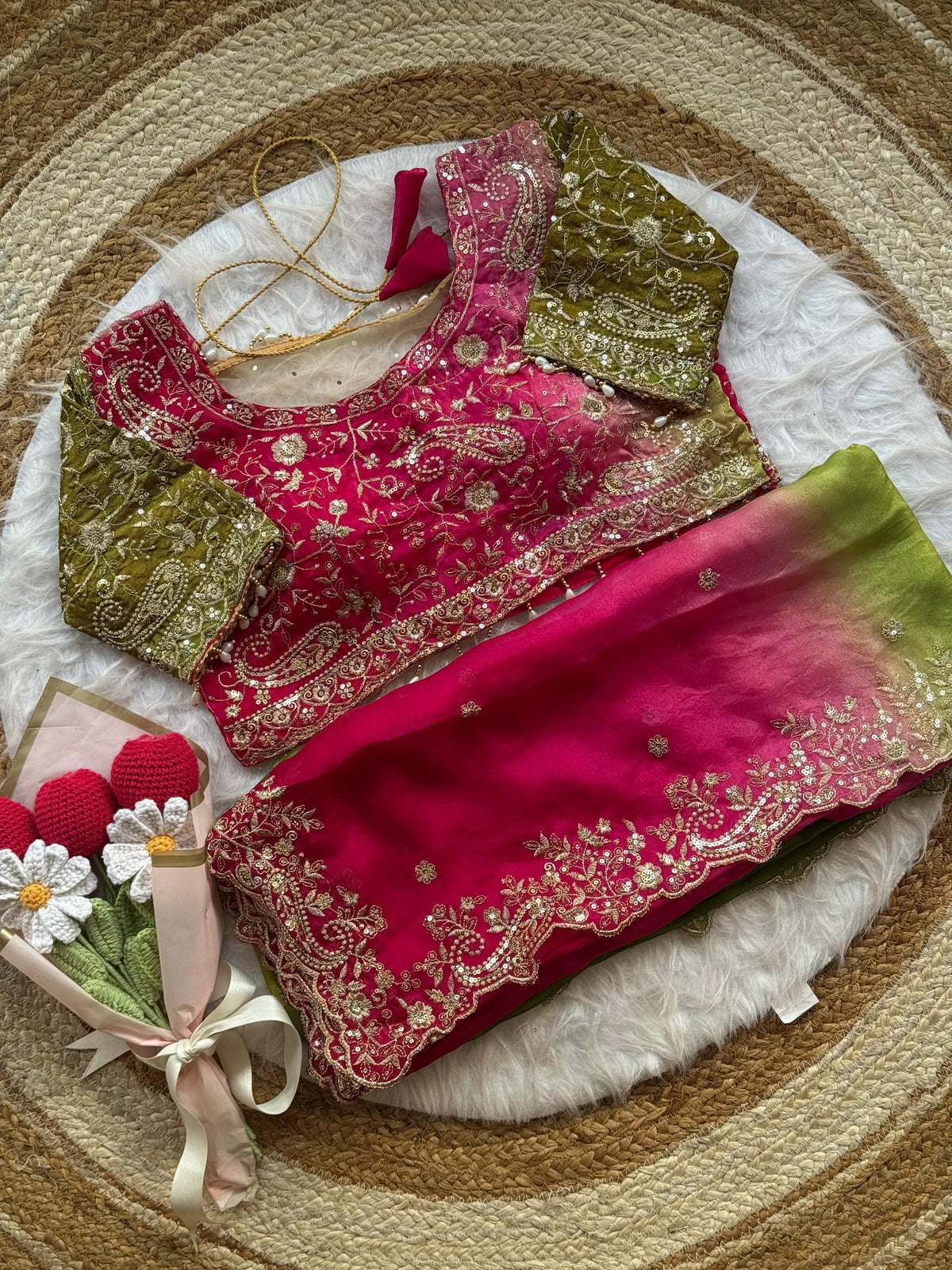 Exuberant Function Wear Soft Silk Heavy Embroidery n Aarco Work Designer Saree With Stitched Blouse
