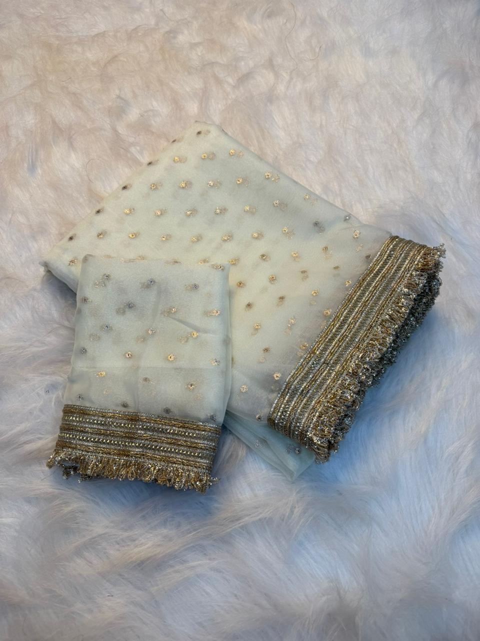 Heritage Wedding Wear Silk Jacquard Butti n Heavy Lace Work Fancy Designer Saree For Women
