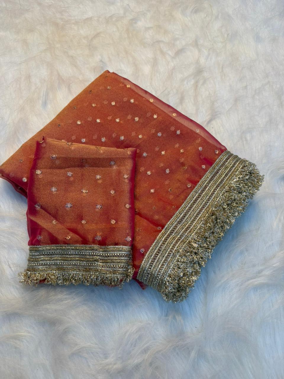 Heritage Wedding Wear Silk Jacquard Butti n Heavy Lace Work Fancy Designer Saree For Women