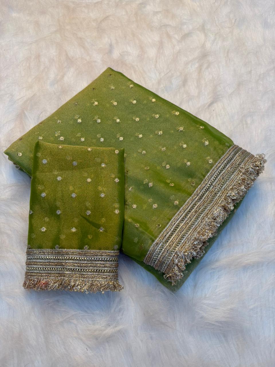 Heritage Wedding Wear Silk Jacquard Butti n Heavy Lace Work Fancy Designer Saree For Women