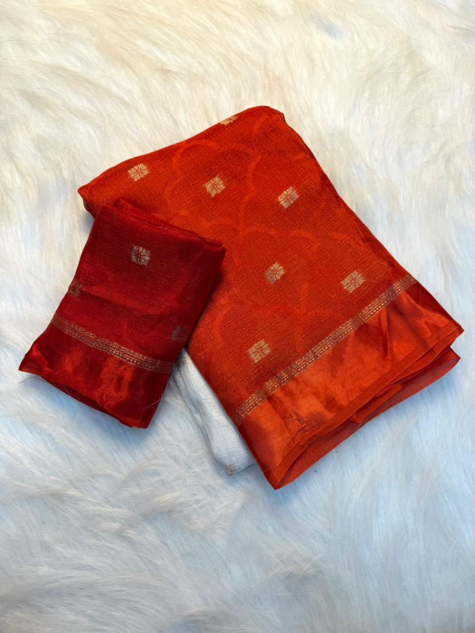Scrupulous Party Wear Double Shaded Viscose Silk Jacquard Weaving Zari Work Fancy Saree With Matching Blouse Piece