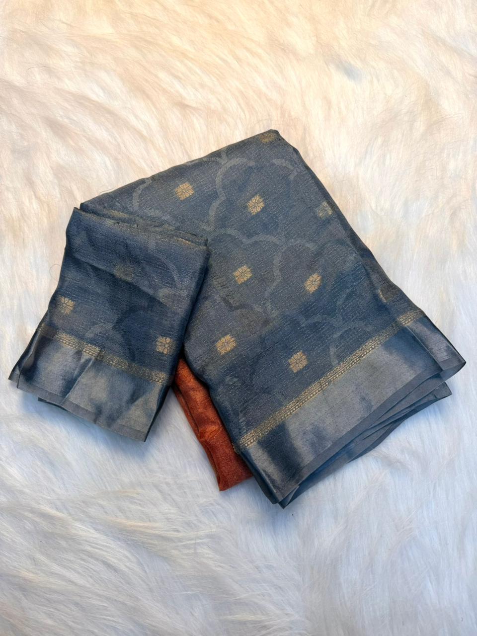 Scrupulous Party Wear Double Shaded Viscose Silk Jacquard Weaving Zari Work Fancy Saree With Matching Blouse Piece