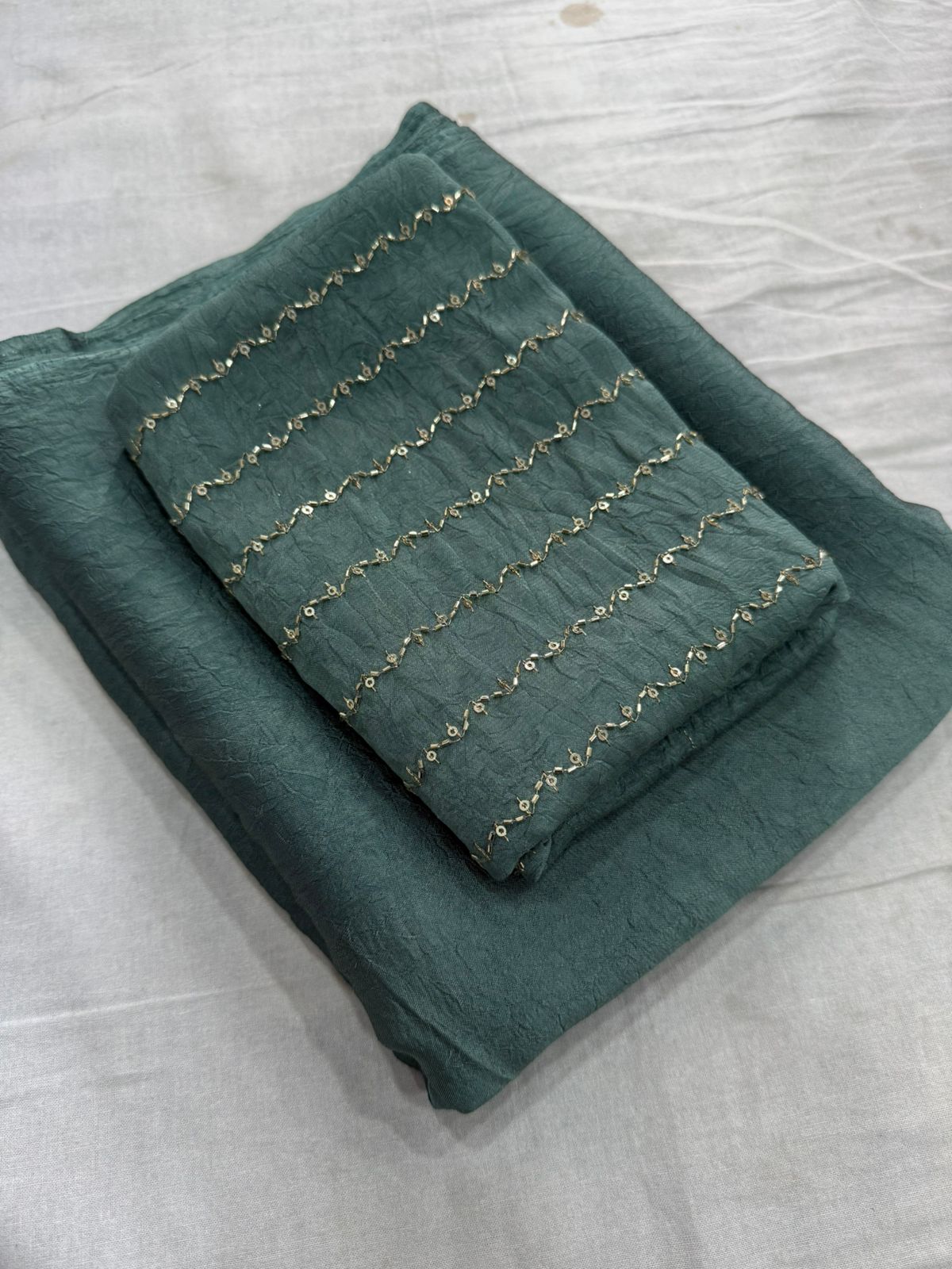 Ravishing Festive Wear Rangoli Crush Silk Thread n Sequence Work Blouse With Designer Saree