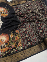 Load image into Gallery viewer, Mellifluous Function Wear Silk Printed n Mirror Work Jacquard Border Fancy Designer Saree
