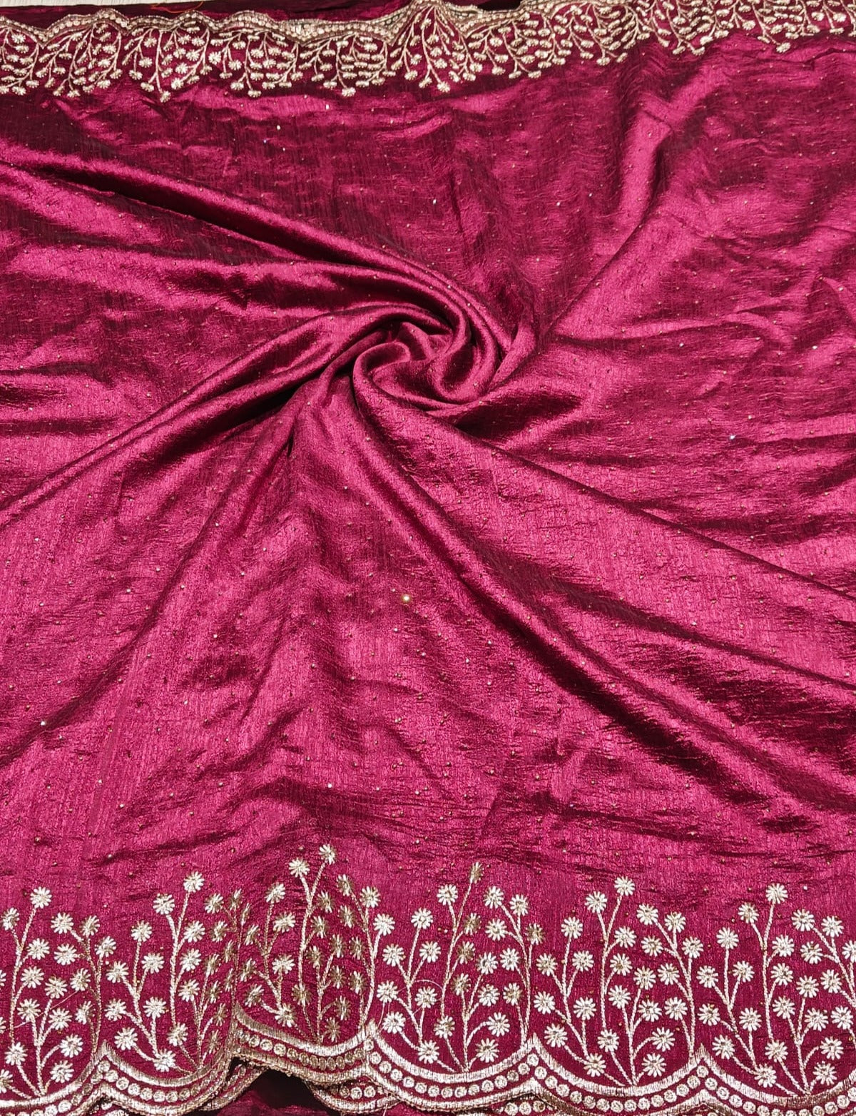 Regal Festive Wear Silk Embroidery Work n Heavy Border Saree