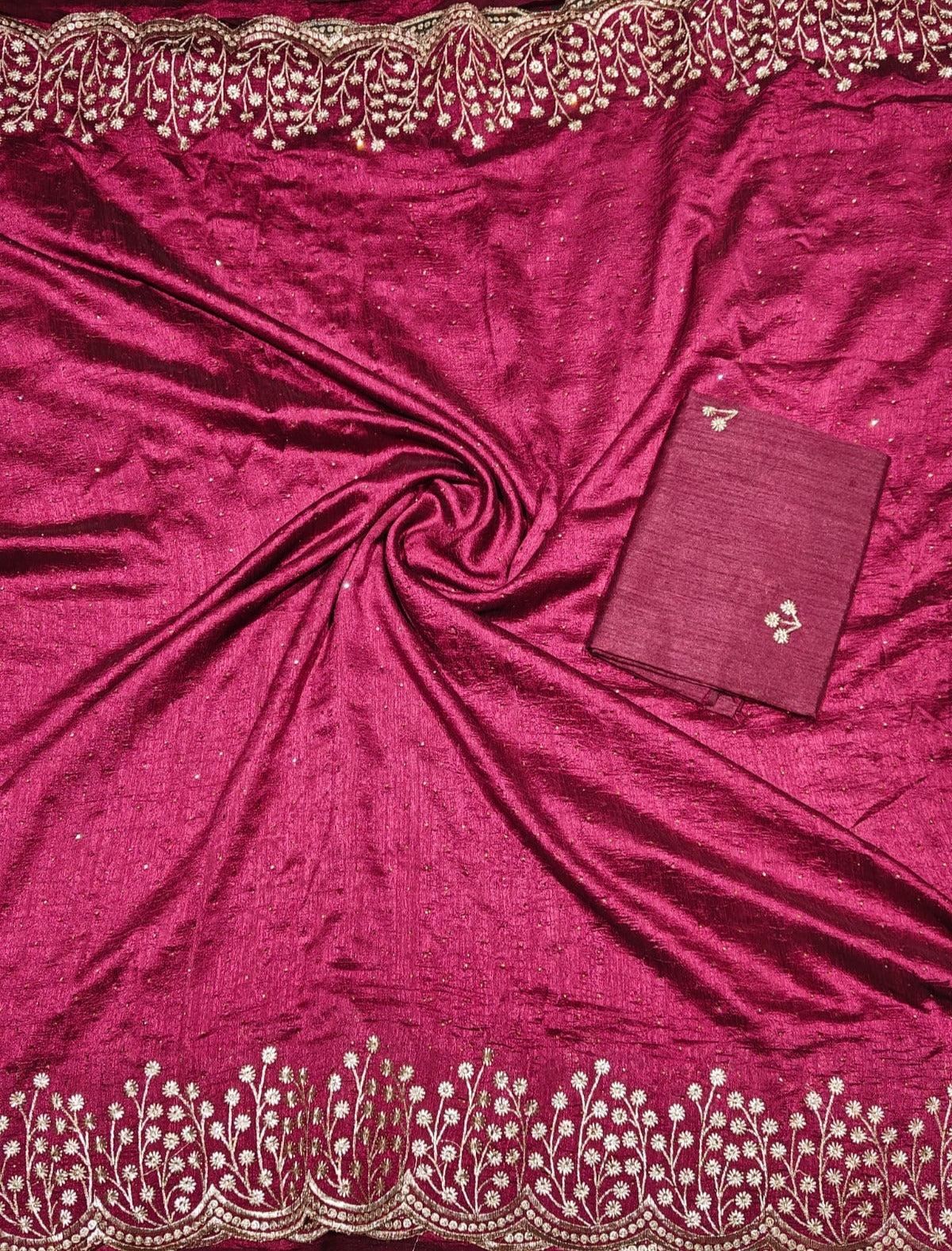 Regal Festive Wear Silk Embroidery Work n Heavy Border Saree