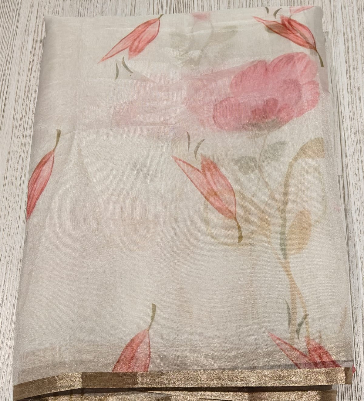 New Party Wear Soft Organza Silk Flower Print Work Designer Saree