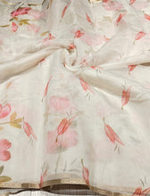 Load image into Gallery viewer, New Party Wear Soft Organza Silk Flower Print Work Designer Saree
